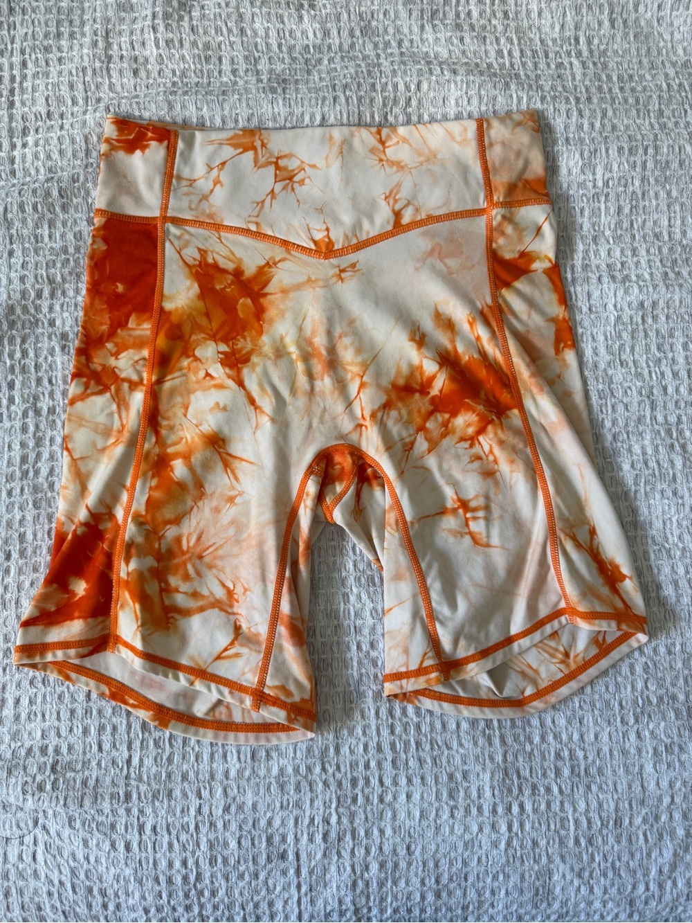 Balance Athletica Orange Tie Dye Bike Shorts